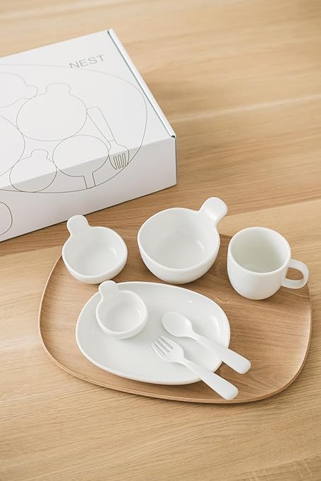 KINTO    Nest Plate White 195x145mm Durable Porcelain Tableware 20581