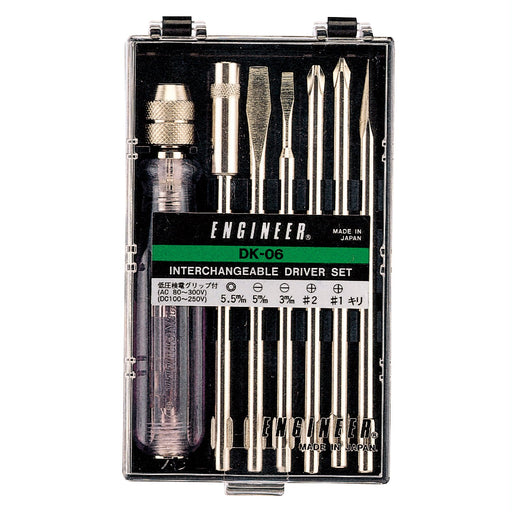 Engineer 7-Piece Interchangeable Screwdriver Set with Electrical Tester Grip DK-06-Kiichin - The #1 Place for Japanese Goods in Your Hand!