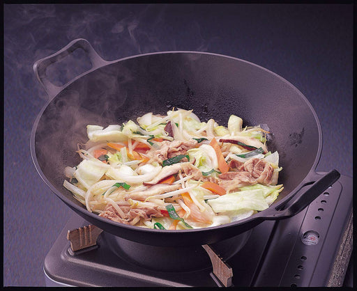 Iwachu Medium Black Nambu Iron Chinese Wok 31.5Cm Direct Heat Safe-Kiichin - The #1 Place for Japanese Goods in Your Hand!