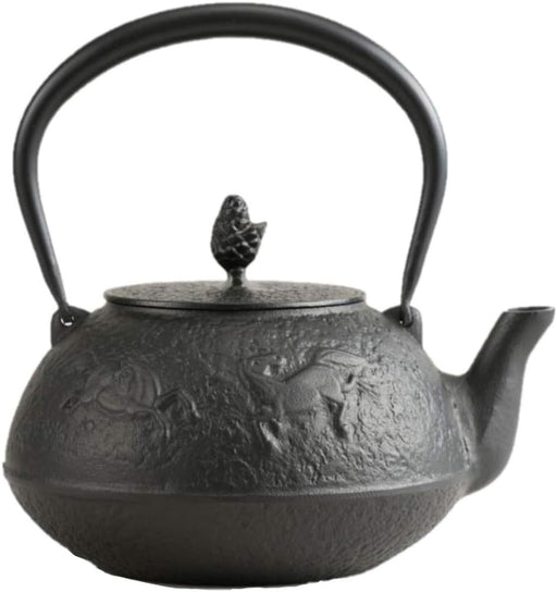 Iwachu Iron Teapot 1.5L Black-Glazed Horse Skin Nambu Ironware 11703-Kiichin - The #1 Place for Japanese Goods in Your Hand!