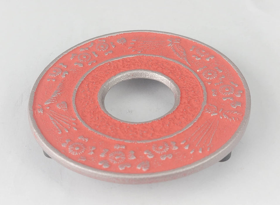 Iwachu Kamashiki Sakura Small Silver Pink 10Cm Nambu Iron Trivet 17703-Kiichin - The #1 Place for Japanese Goods in Your Hand!