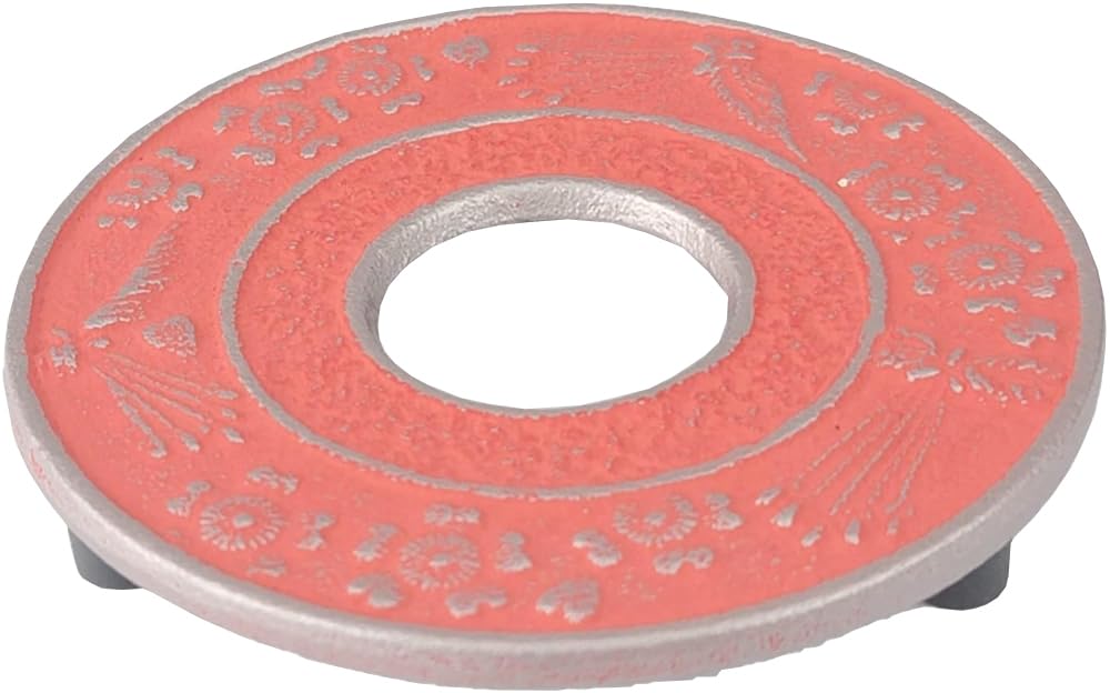 Iwachu Kamashiki Sakura Small Silver Pink 10Cm Nambu Iron Trivet 17703-Kiichin - The #1 Place for Japanese Goods in Your Hand!