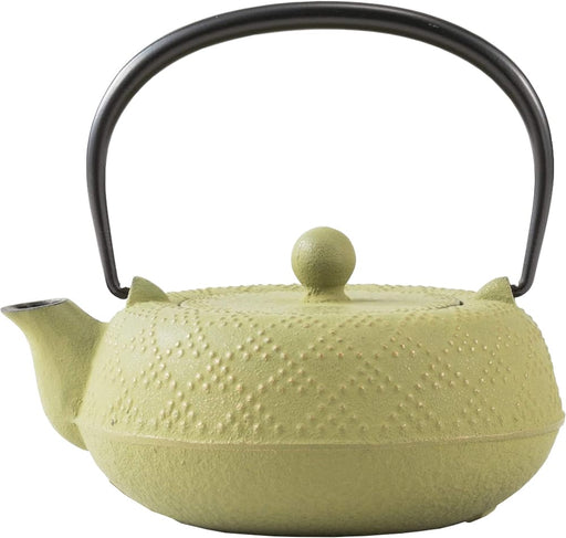 Iwachu Teapot 0.55L Gold/Green Lattice Pattern Enamel Interior Nambu Ironware-Kiichin - The #1 Place for Japanese Goods in Your Hand!