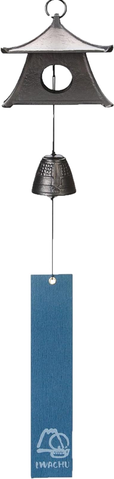 Iwachu Medium Black Nambu Ironware Lantern Wind Chime with Cord-Kiichin - The #1 Place for Japanese Goods in Your Hand!