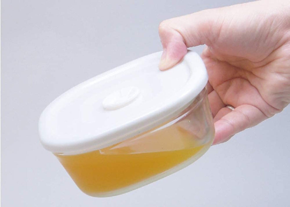 Iwaki Small Heat-Resistant Glass Airtight Container White 260ml Microwave Safe