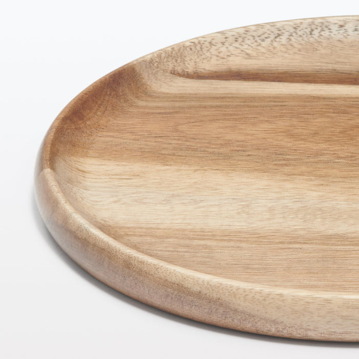 Muji Round Acacia Cutting Board and Plate 18cm Diameter 1.5cm Height