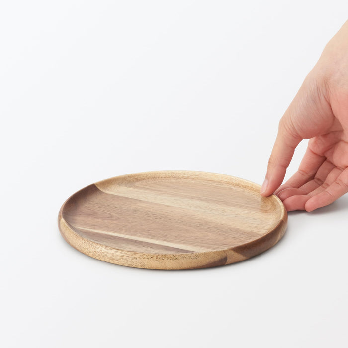 Muji Round Acacia Cutting Board and Plate 18cm Diameter 1.5cm Height