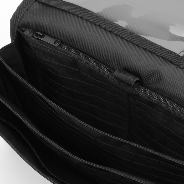 Muji Large Black Polyester Health Handbook Case B6/A5 Compatible 24x17cm