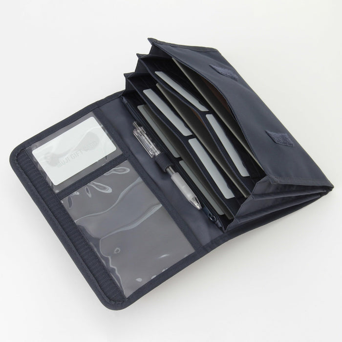 Muji Large Navy Polyester Health Handbook Case B6/A5 Compatible
