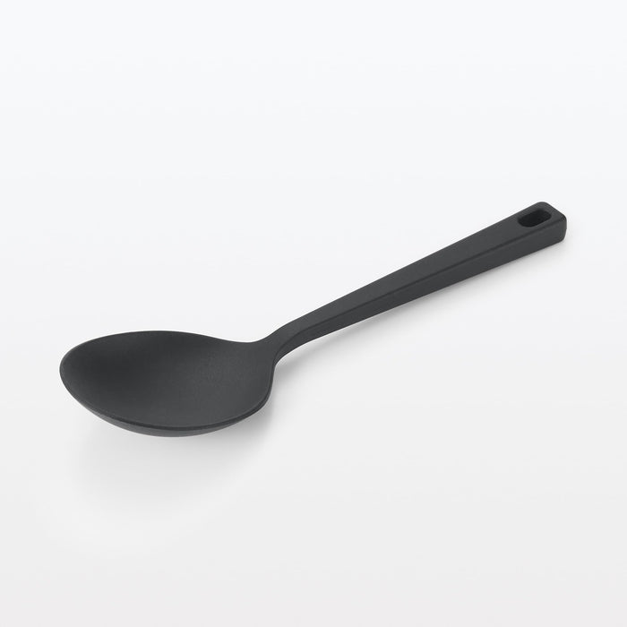 Muji Black Silicone Cooking Spoon 26cm - Durable Kitchen Utensil