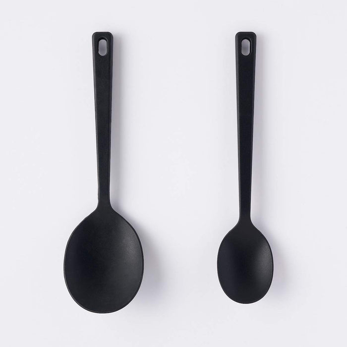 Muji Black Silicone Cooking Spoon Small 25Cm Length