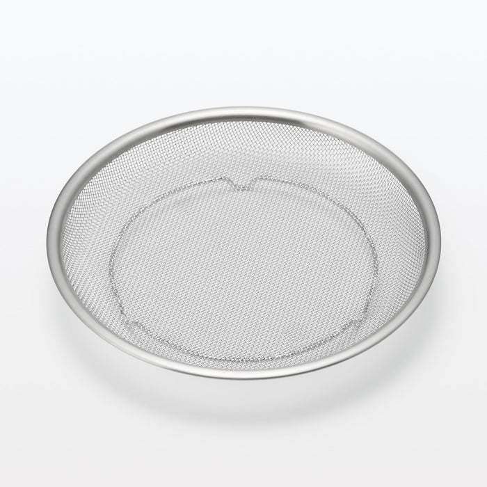 Muji Large Stainless Steel Flat Colander 22.5cm Dia x 3.5cm Height