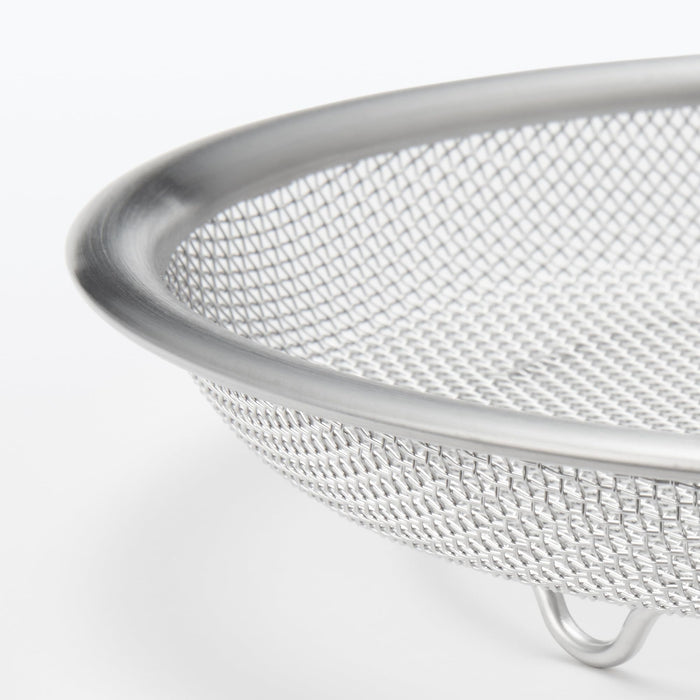 Muji Stainless Steel Flat Colander Medium 19.5cm Diameter x 3cm Height