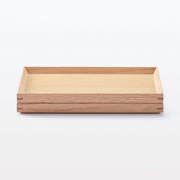 Muji Wooden Square Tray Natural 27x19x2cm Durable Serving Tray