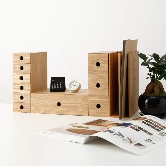 Muji A5 Wooden Storage Stand 8.4x17x25.2cm Durable Office Organizer