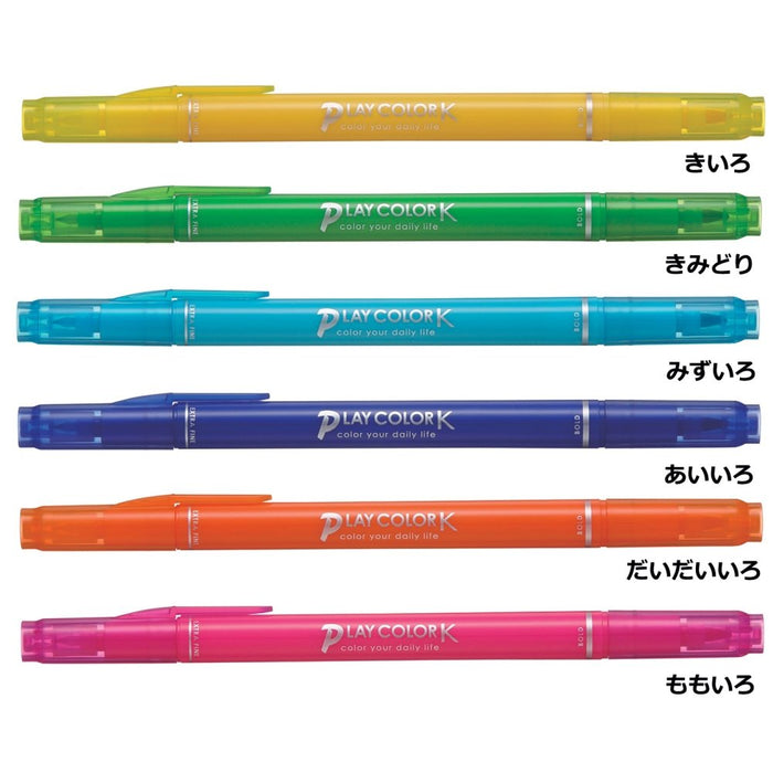 Tombow Play Color K Water-Based Signature Pen 6 Colors Pack - Gcf-611A-Kiichin - The #1 Place for Japanese Goods in Your Hand!