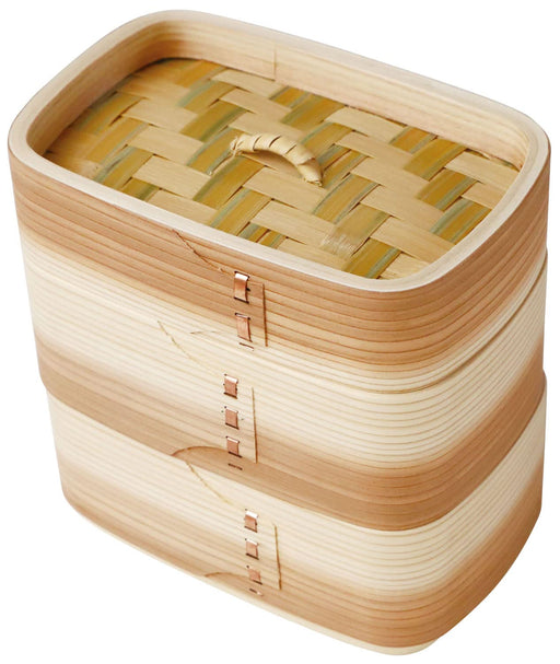 Yamaco Steamer Messtin 2 Tier Natural 15.8x10.5x15.4cm 783564-Kiichin - The #1 Place for Japanese Goods in Your Hand!