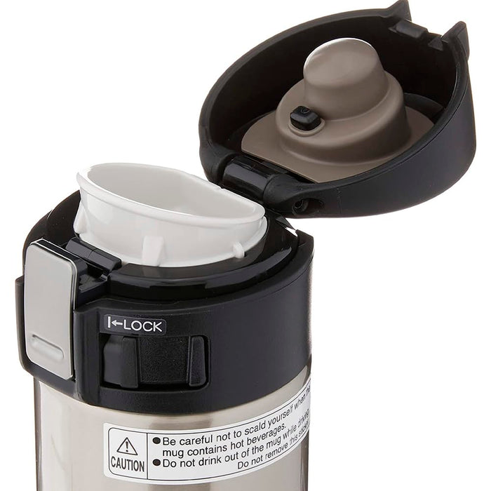 Zojirushi 16 Oz Silver Stainless Steel Mug SM-KHE48XA Vacuum Insulated-Kiichin - The #1 Place for Japanese Goods in Your Hand!