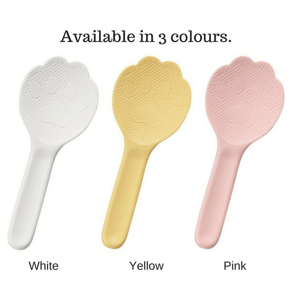 Akebono Non-Stick Kitty Cat Paw Shamoji Rice Spatula - Yellow (19.2cm)-Kiichin - The #1 Place for Japanese Goods in Your Hand!