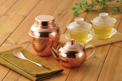 Asahi Japan Copper Kyusu Teapot Set with Tea Caddy & Spoon - Gift Boxed-Kiichin - The #1 Place for Japanese Goods in Your Hand!