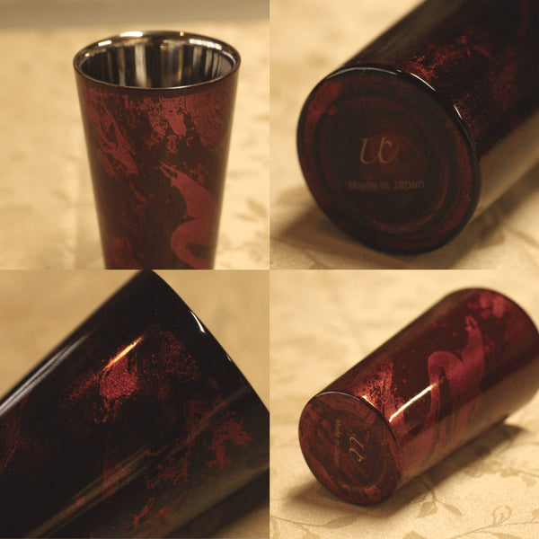 Asahi Yamanaka Urushi Lacquered Double-Wall Cooler Glass 270Ml - Japan's Finest Black Gift-Boxed Glass-Kiichin - The #1 Place for Japanese Goods in Your Hand!