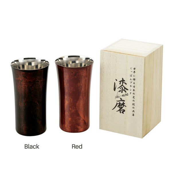 Asahi Japan Yamanaka Red Urushi Lacquered Stainless Steel Beer Glass 240Ml - Premium Gift Set-Kiichin - The #1 Place for Japanese Goods in Your Hand!