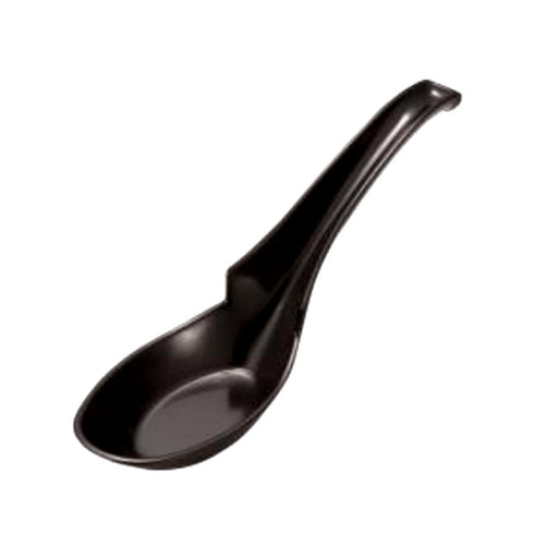 Entec Black Melamine Renge Soup Spoon - 16cm with Hooked Handle-Kiichin - The #1 Place for Japanese Goods in Your Hand!