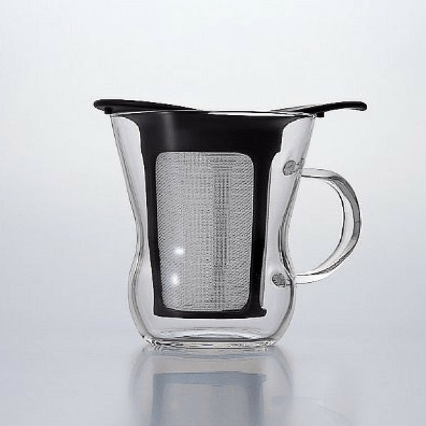 Hario Glass Mug with Infuser 200ml - White-Kiichin - The #1 Place for Japanese Goods in Your Hand!