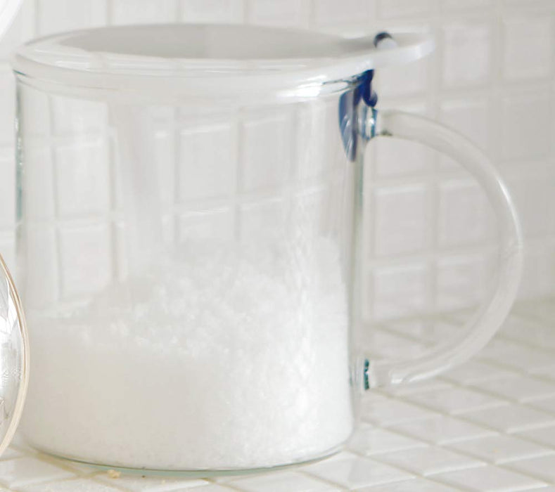 Iwaki Japan Glass Salt Container 500ml - Heat-Resistant Clear-Kiichin - The #1 Place for Japanese Goods in Your Hand!