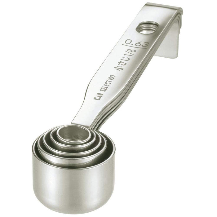 Kai Dh3101 Select100 Measuring Spoon Set 5pcs Silver-Kiichin - The #1 Place for Japanese Goods in Your Hand!