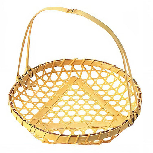 Premium 19cm Bamboo Serving Basket with Handle - Manyo-Kiichin - The #1 Place for Japanese Goods in Your Hand!