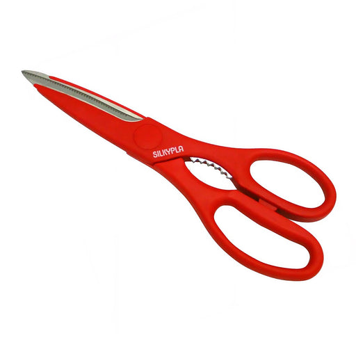 Marusho Silky Red Stainless Steel Antibacterial Kitchen Scissors-Kiichin - The #1 Place for Japanese Goods in Your Hand!