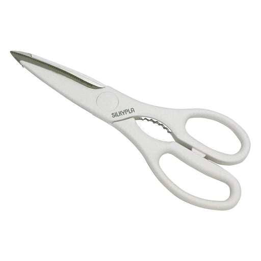 Marusho Silky Stainless Steel Antibacterial Kitchen Scissors - White-Kiichin - The #1 Place for Japanese Goods in Your Hand!