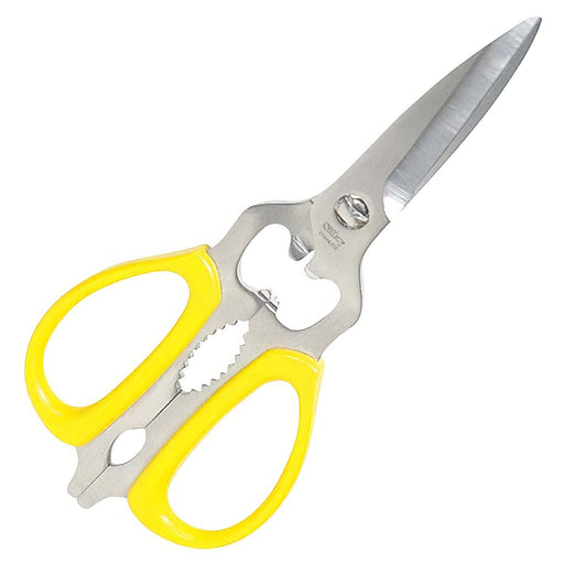 Marusho Stainless Steel Kitchen Scissors - Yellow, Durable and Convenient-Kiichin - The #1 Place for Japanese Goods in Your Hand!