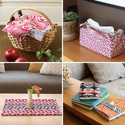 Musubi Furoshiki Chief Isa Pattern Double Sided Cotton - Weeping Cherry Blossom Pink Mint 48Cm-Kiichin - The #1 Place for Japanese Goods in Your Hand!