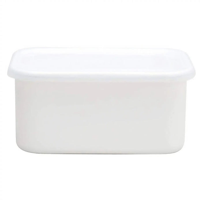Noda Horo White Series Enamel XL Food Containers with Lid - Spacious and Stylish Storage Solution-Kiichin - The #1 Place for Japanese Goods in Your Hand!