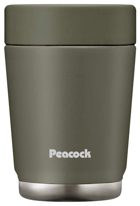 The-Peacock Lunch Jar 0.38L Thermal Container in Khaki from Japan-Kiichin - The #1 Place for Japanese Goods in Your Hand!