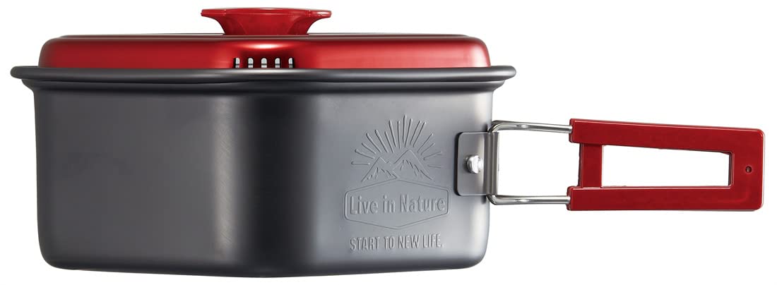 Skater Aluminum Square One Pot Ramen Cooker 1.2L Red Anc1-A-Kiichin - The #1 Place for Japanese Goods in Your Hand!