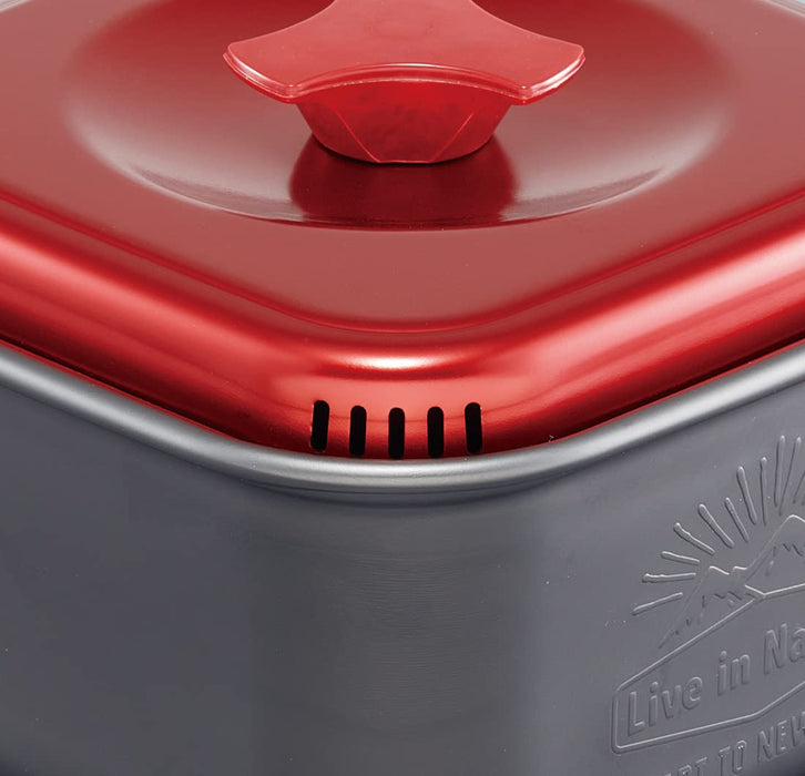 Skater Aluminum Square One Pot Ramen Cooker 1.2L Red Anc1-A-Kiichin - The #1 Place for Japanese Goods in Your Hand!