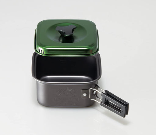 Skater Aluminum Square Pot Ramen Cooker 1.2L Anc1-A Green Outdoor Camping-Kiichin - The #1 Place for Japanese Goods in Your Hand!