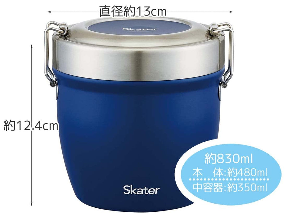 Skater Japan 800Ml Bento Box - Insulated Stainless Steel - Antibacterial - Blue (Stlbd8Ag-A)-Kiichin - The #1 Place for Japanese Goods in Your Hand!