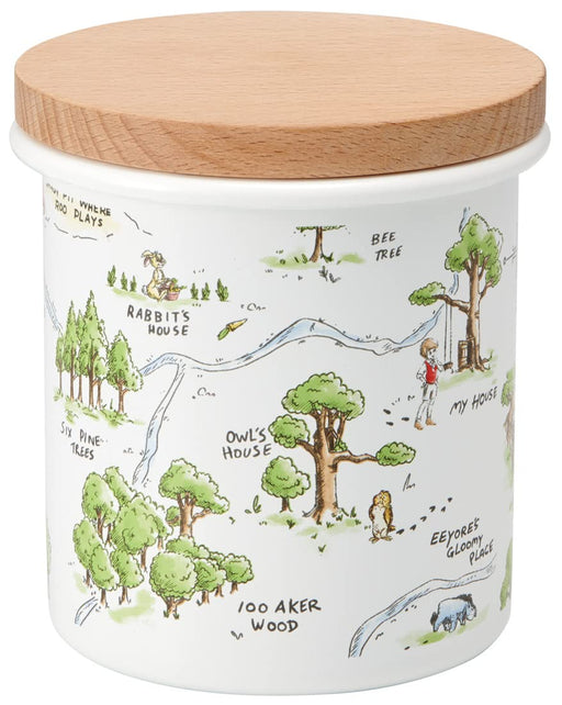 Disney Winnie The Pooh Enamel Canister with Wood Lid - 750ml-Kiichin - The #1 Place for Japanese Goods in Your Hand!