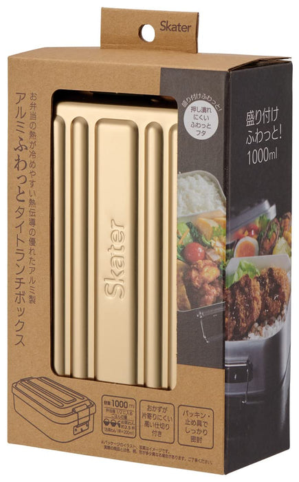 Skater AFT10B-A Fluffy Aluminum Bento Box 1000Ml Gold-Kiichin - The #1 Place for Japanese Goods in Your Hand!