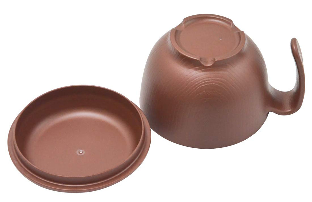 Skater Rice Bowl 370ml Wood Grain Fluffy Lid Handle Brown Japan Nbls1Hf-Kiichin - The #1 Place for Japanese Goods in Your Hand!