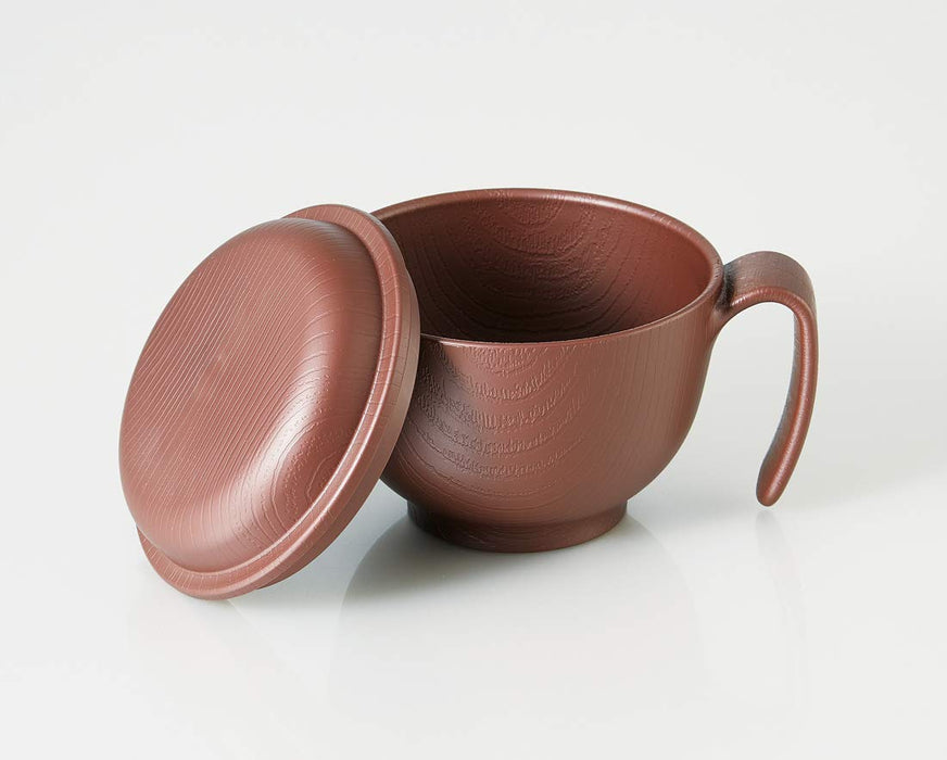 Skater Soup Bowl Wood Grain Fluffy Lid Handle Brown Japan 340Ml Nbls2Hf-Kiichin - The #1 Place for Japanese Goods in Your Hand!