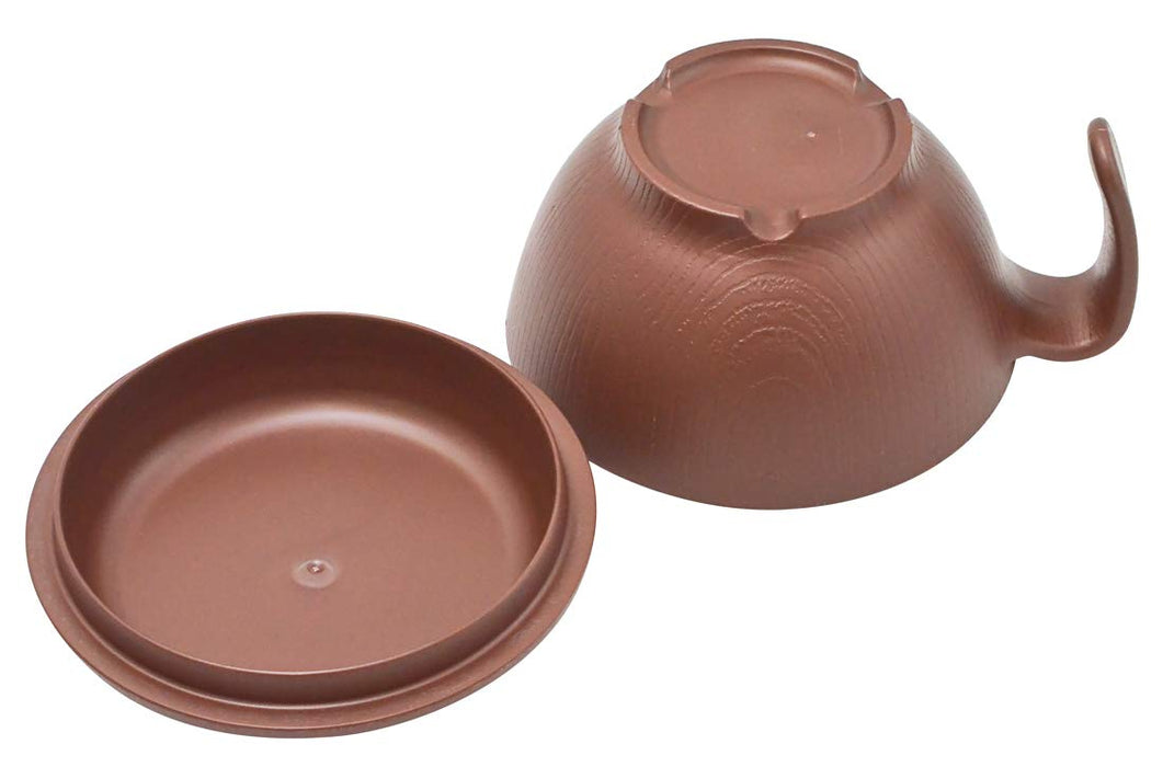 Skater Soup Bowl Wood Grain Fluffy Lid Handle Brown Japan 340Ml Nbls2Hf-Kiichin - The #1 Place for Japanese Goods in Your Hand!