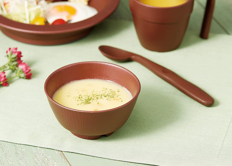 Skater Wood Grain Soup Bowl 330ml Brown Japan NBL2-Kiichin - The #1 Place for Japanese Goods in Your Hand!