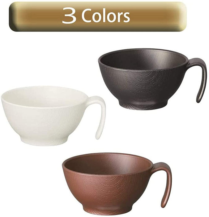 Skater Wood Grain Soup Bowl 340ml w/Handle Brown Japan NBLs2H-A-Kiichin - The #1 Place for Japanese Goods in Your Hand!