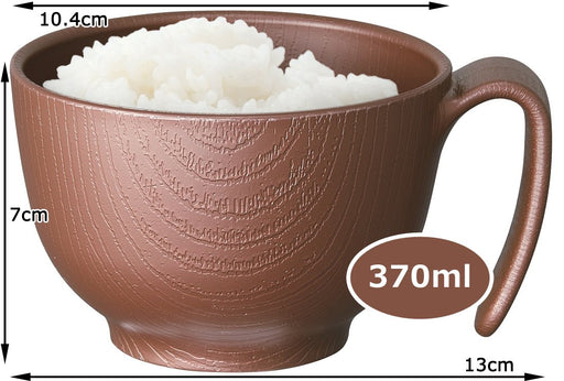 Skater Brown Woodgrain Tea Bowl 370ml w/Handle NBLs1H Made in Japan-Kiichin - The #1 Place for Japanese Goods in Your Hand!