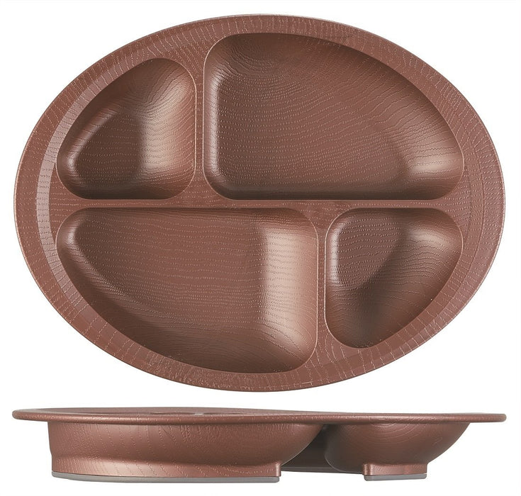 Skater Wood Grain Divider Plate Brown NLPS1 Japan-Kiichin - The #1 Place for Japanese Goods in Your Hand!